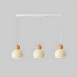 Modern Cream Dome Metal Multiple Lights Pendant Light Image - 6