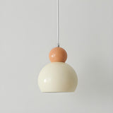 Modern Cream Dome Metal Multiple Lights Pendant Light Image - 8