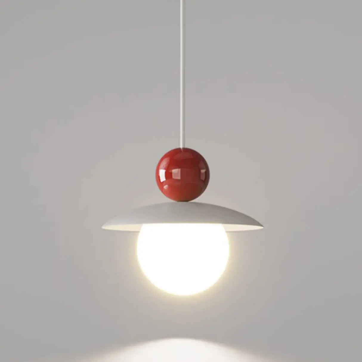 Modern Cream Resin White Globe Bedroom Pendant Light Image - 11