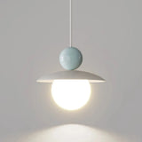 Modern Cream Resin White Globe Bedroom Pendant Light Image - 12