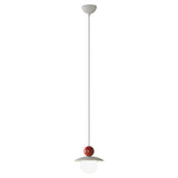 Modern Cream Resin White Globe Bedroom Pendant Light Image - 9