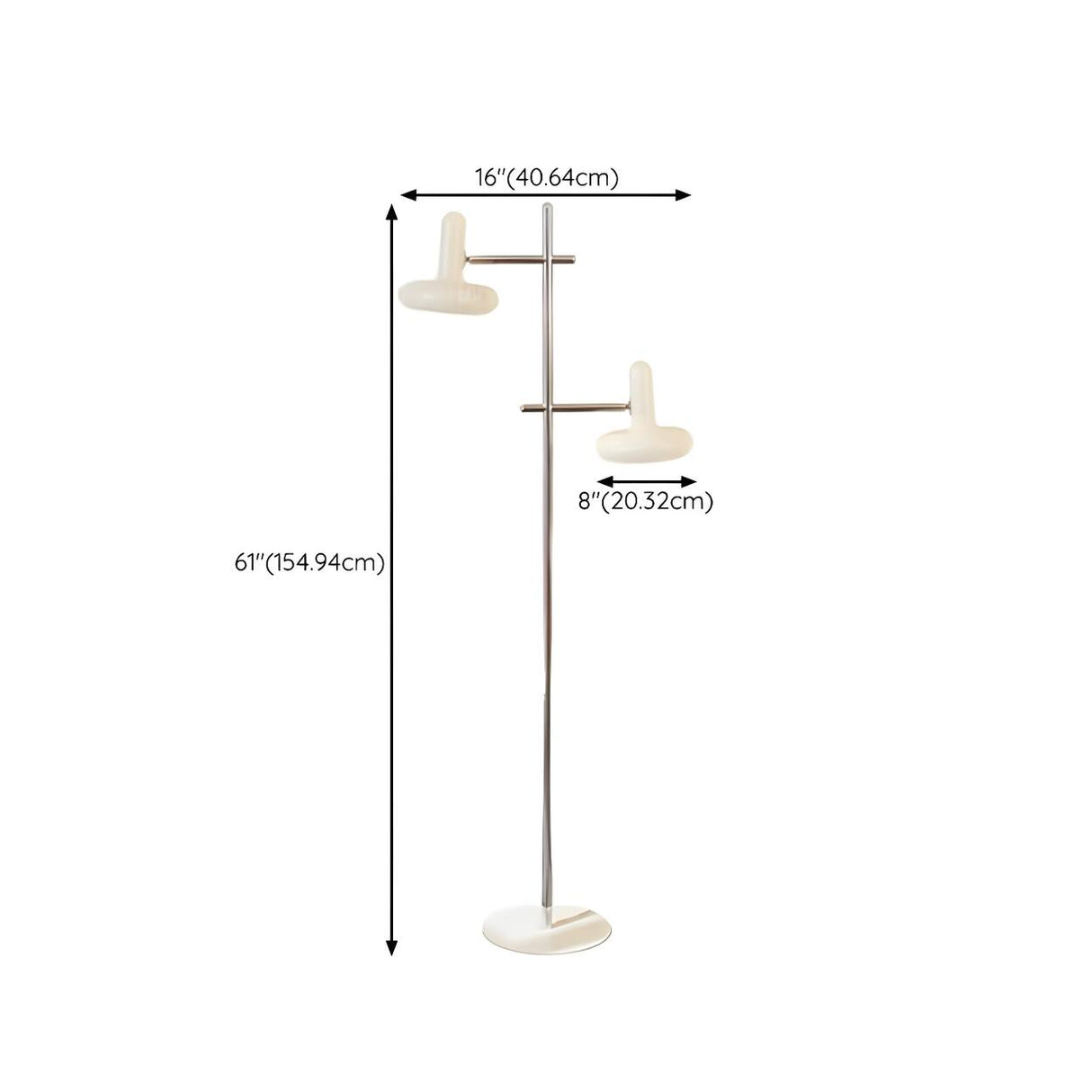 Modern Cream White Double Head Iron Floor Table Lamp Image - 14