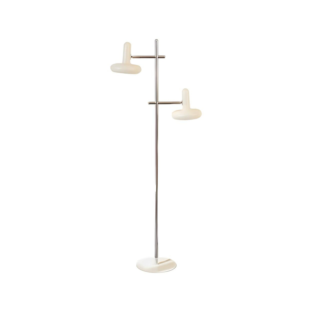 Modern Cream White Double Head Iron Floor Table Lamp Image - 3