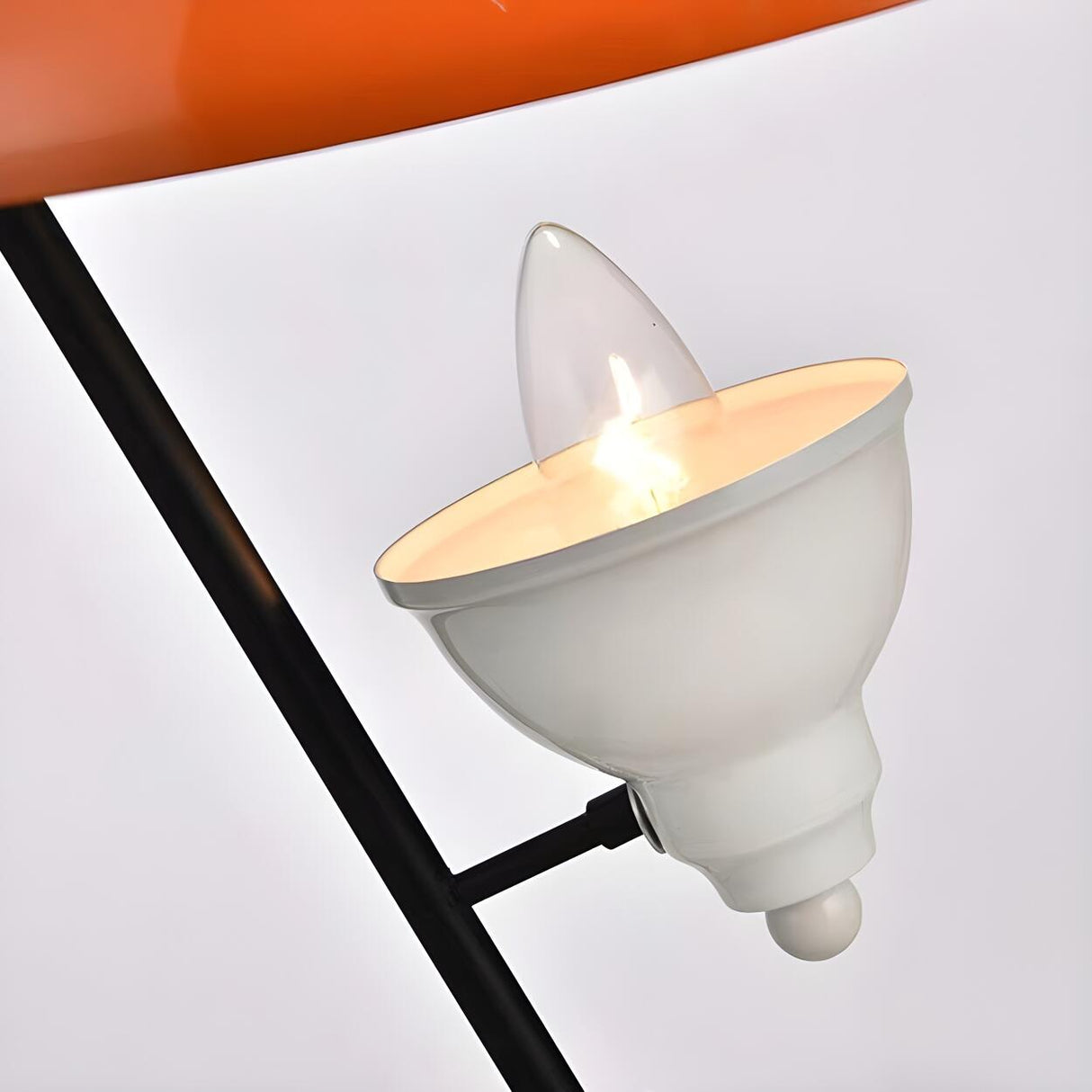 Modern Creative Beach Umbrella Orange LED Table Lamp Image - 4