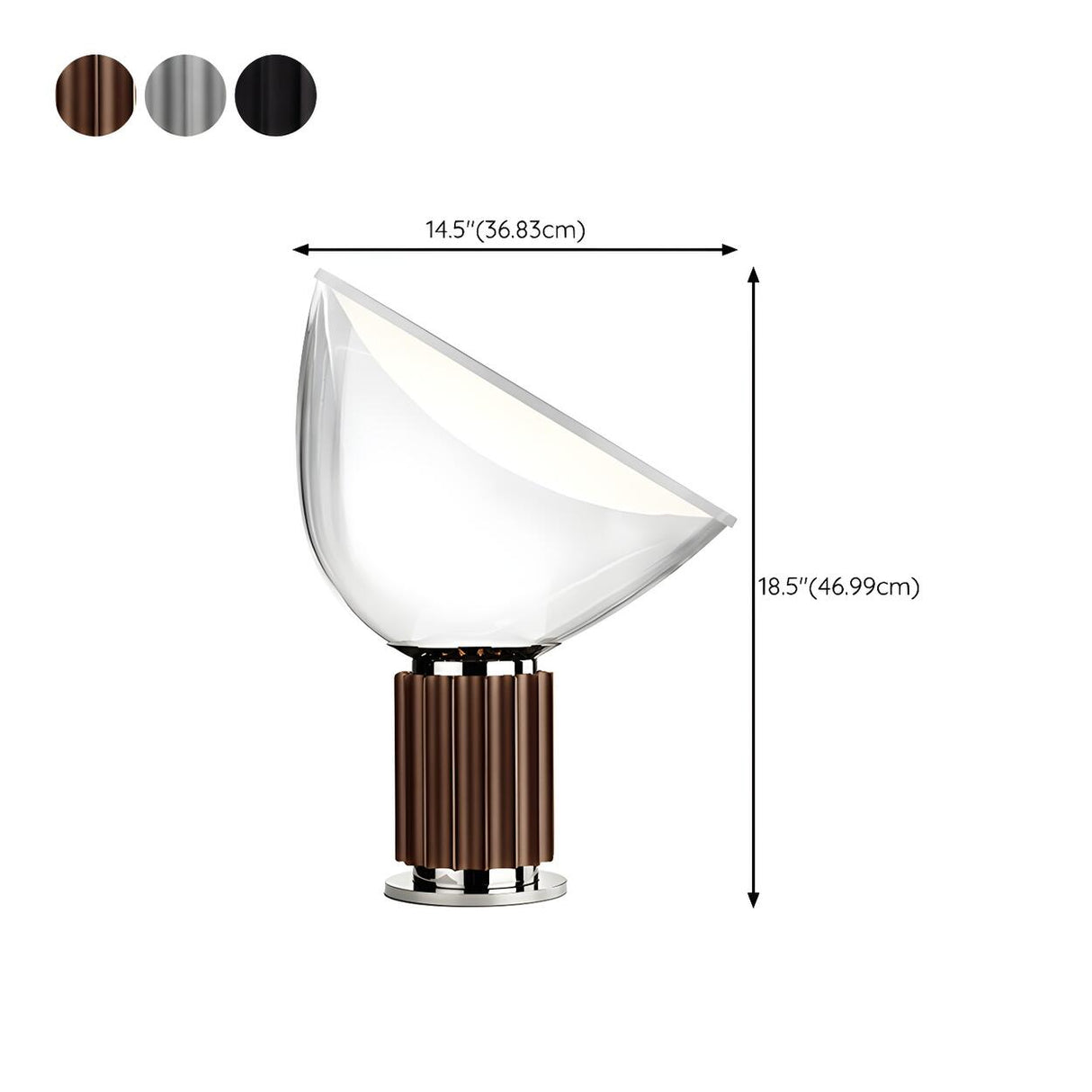 Modern Creative Bowl Shape Glass Shade Table Lamp 