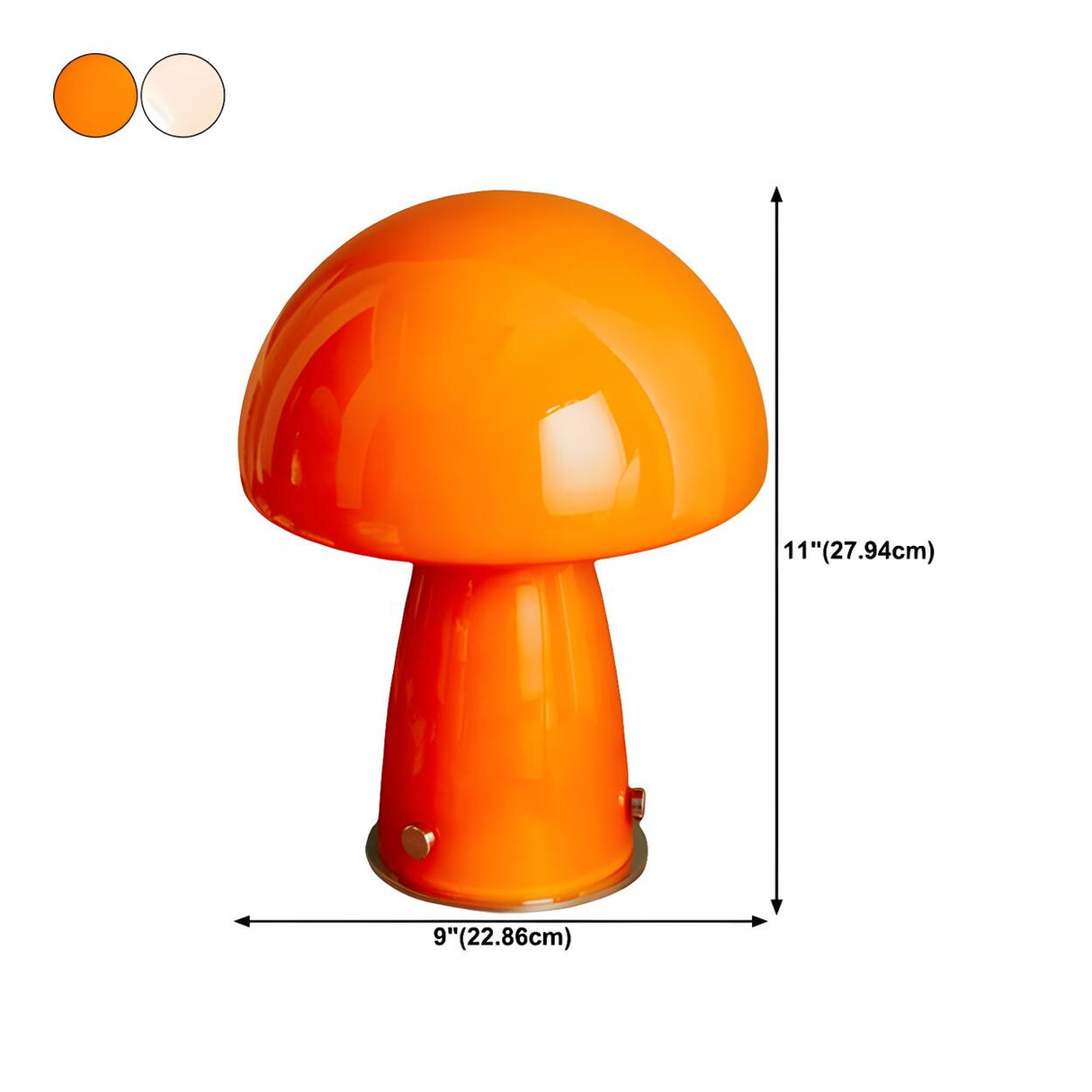 Modern Creative Dome Mushroom Glass Orange Table Lamp 