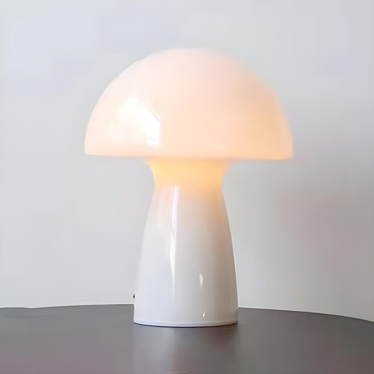 Modern Creative Dome Mushroom Glass Orange Table Lamp Image - 2