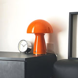 Modern Creative Dome Mushroom Glass Orange Table Lamp Image - 4