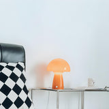 Modern Creative Dome Mushroom Glass Orange Table Lamp Image - 9