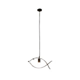 Modern Creative Fish Black Metal Dining Room Pendant Light Image - 4