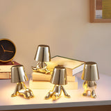 Modern Creative Mini Golden Man Metal Study Table Lamp Image - 1