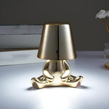 Modern Creative Mini Golden Man Metal Study Table Lamp Image - 10