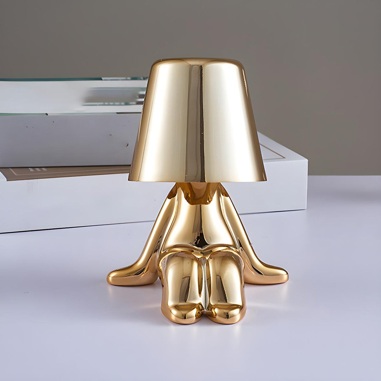 Modern Creative Mini Golden Man Metal Study Table Lamp Image - 13