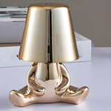 Modern Creative Mini Golden Man Metal Study Table Lamp Image - 14