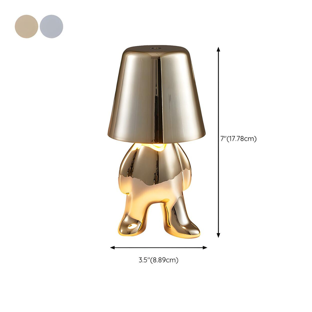 Modern Creative Mini Golden Man Metal Study Table Lamp 