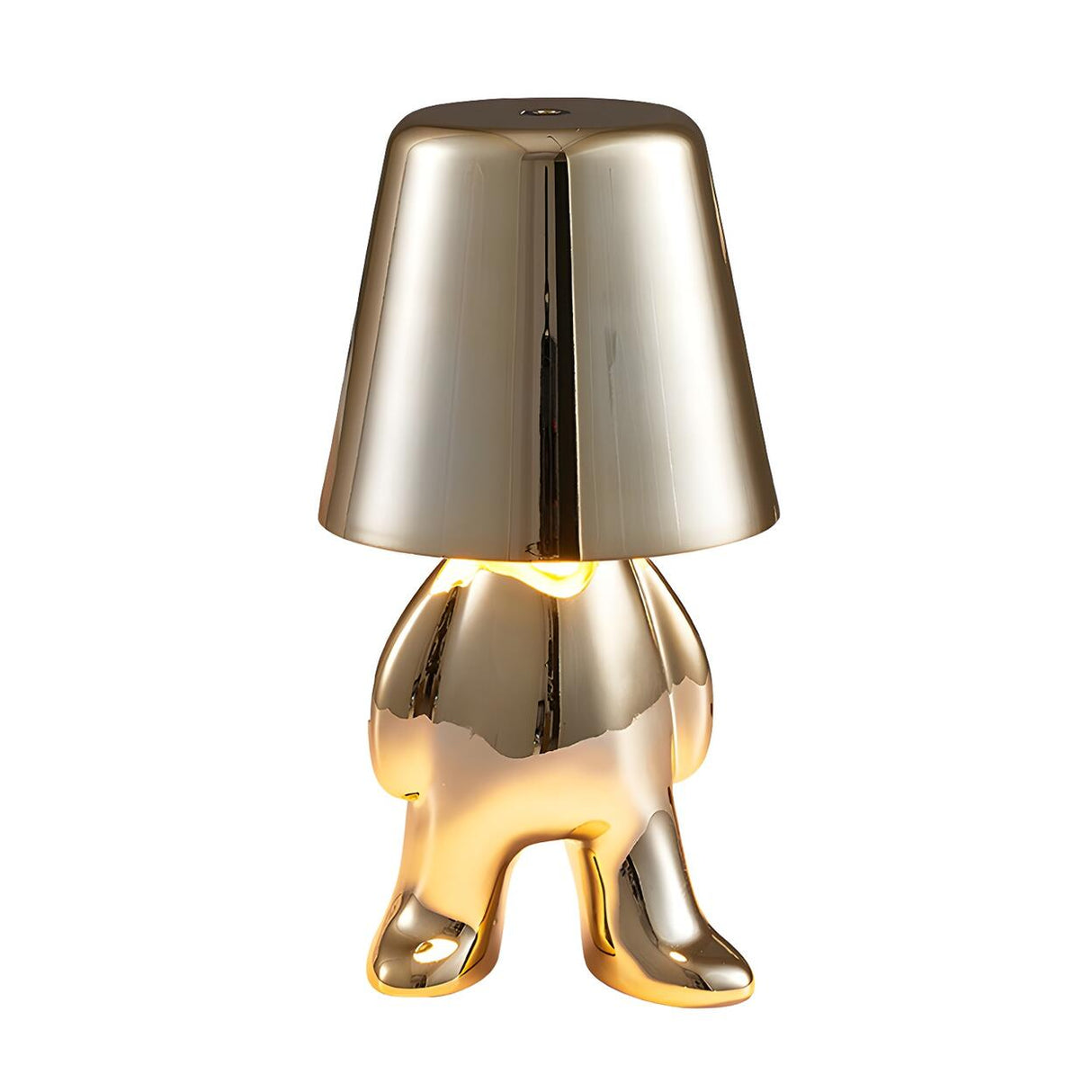 Modern Creative Mini Golden Man Metal Study Table Lamp Image - 5