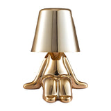 Modern Creative Mini Golden Man Metal Study Table Lamp Image - 6