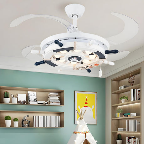 Modern Creative Nautical LED Ceiling Fan with Light Image - 1