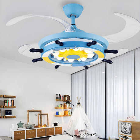 Modern Creative Nautical LED Ceiling Fan with Light Image - 2