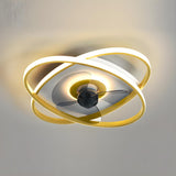 Modern Creative Oval Ring LED Ceiling Fan with Light Image - 3