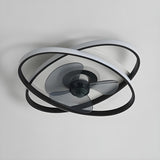 Modern Creative Oval Ring LED Ceiling Fan with Light Image - 8