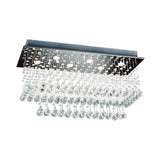 Modern Crystal Ball Rectangle Nickel Flush Mount Light Image - 3