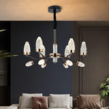 Modern Crystal Black Branch Chandelier Adjustable Height Image - 2