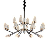 Modern Crystal Black Branch Chandelier Adjustable Height Image - 5