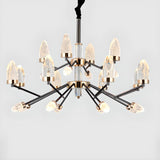 Modern Crystal Black Branch Chandelier Adjustable Height Image - 6