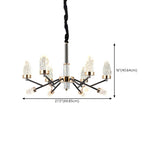 Modern Crystal Black Branch Chandelier Adjustable Height #size