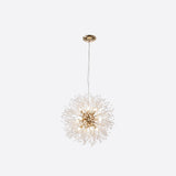 Modern Crystal Burst Adjustable Height Chandelier Image - 11