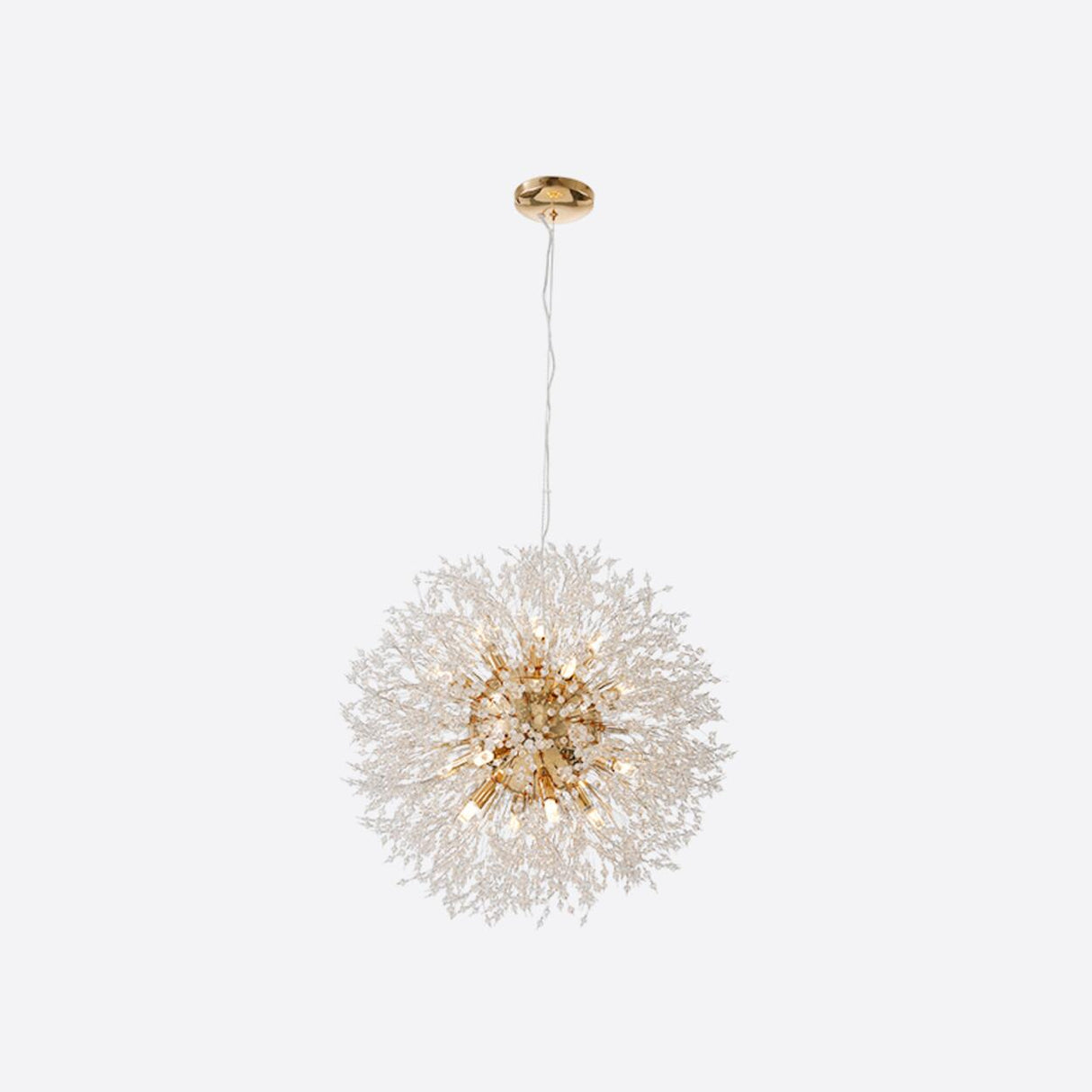 Modern Crystal Burst Adjustable Height Chandelier Image - 13