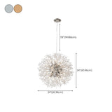 Modern Crystal Burst Adjustable Height Chandelier Image - 25