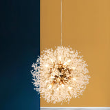 Modern Crystal Burst Adjustable Height Chandelier Image - 3