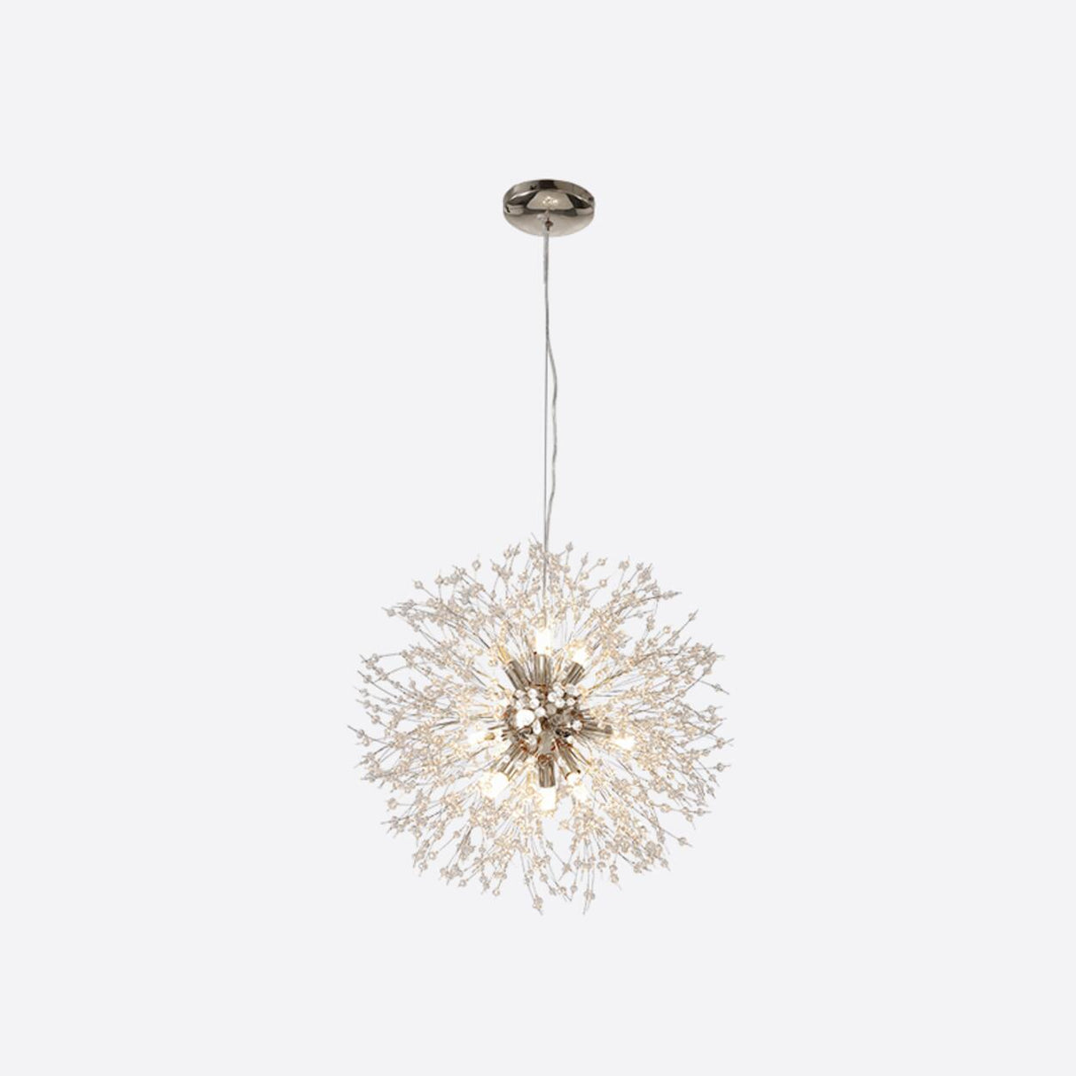 Modern Crystal Burst Adjustable Height Chandelier Image - 4