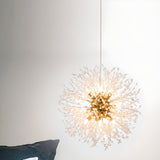 Modern Crystal Burst Adjustable Height Chandelier Image - 6