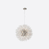 Modern Crystal Burst Adjustable Height Chandelier Image - 7