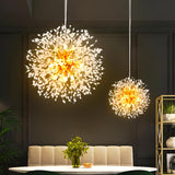 Modern Crystal Burst Adjustable Height Chandelier Image - 8