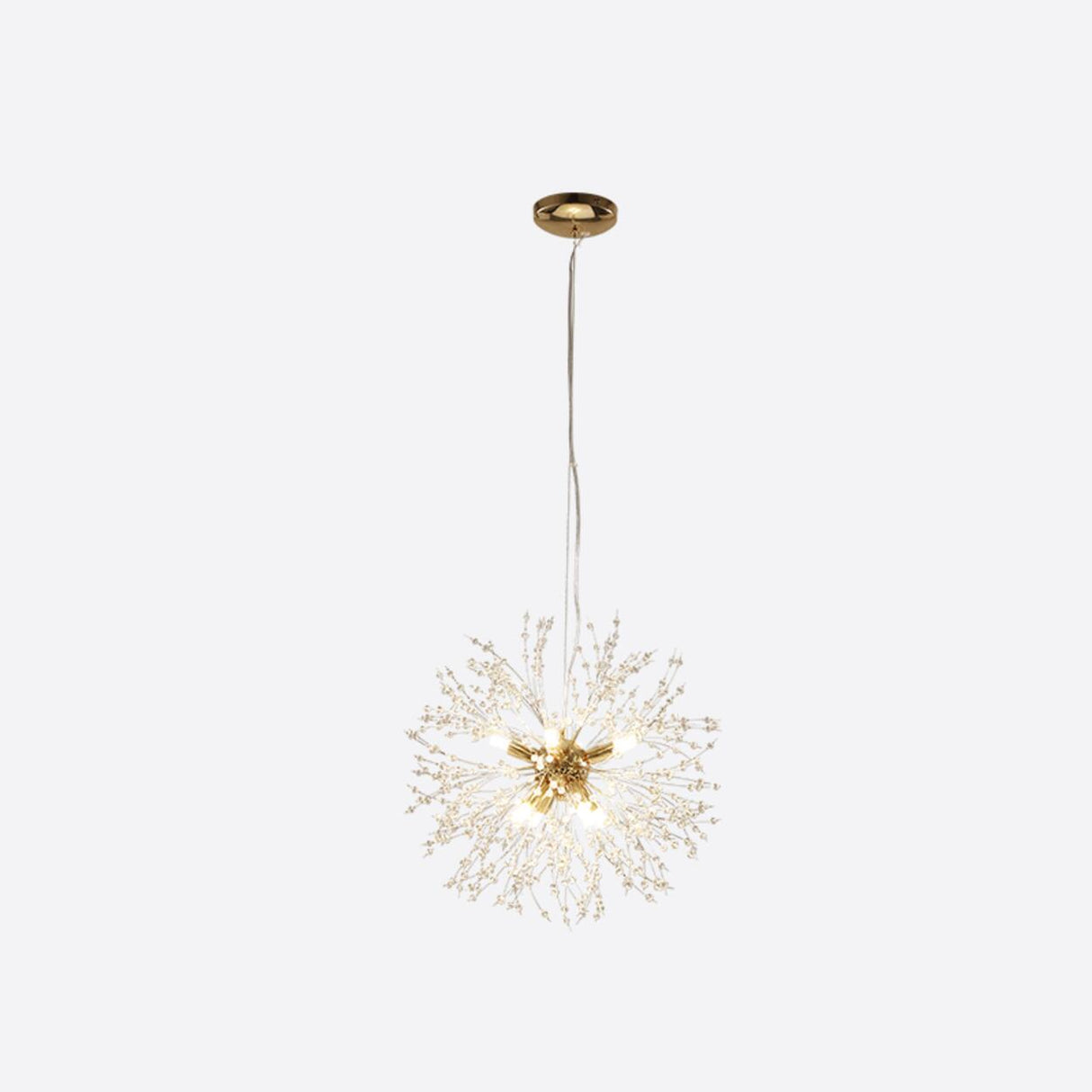 Modern Crystal Burst Adjustable Height Chandelier Image - 9