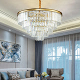 Babylon Tiered Tapered  Crystal Living Room Chandelier Image - 11