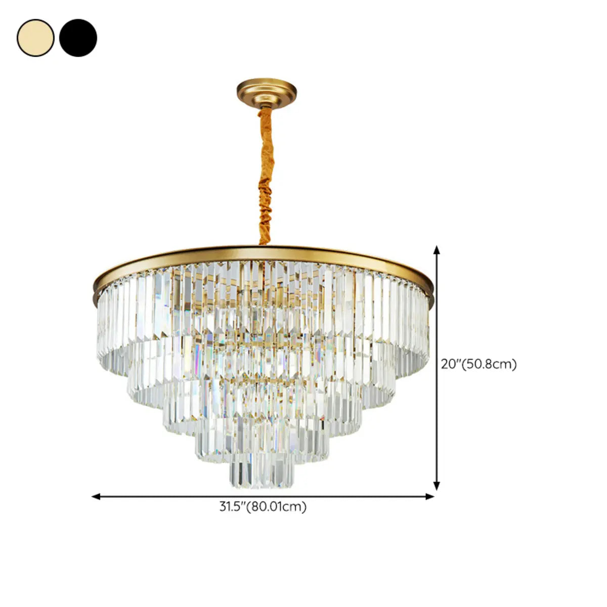 Babylon Tiered Tapered  Crystal Living Room Chandelier 