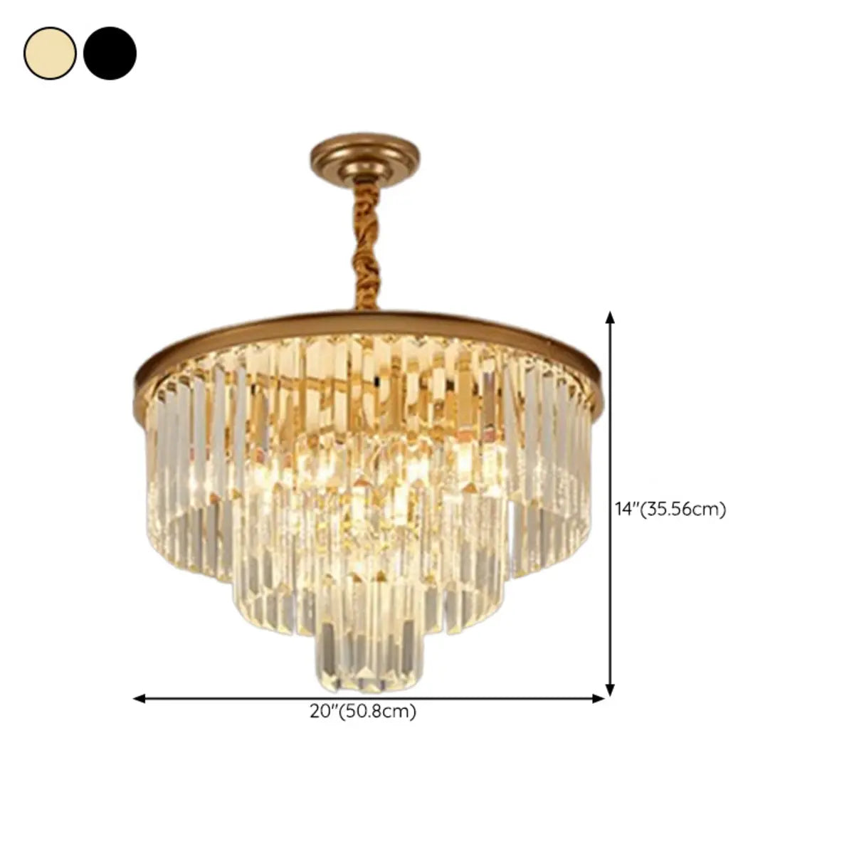 Babylon Tiered Tapered  Crystal Living Room Chandelier Image - 14