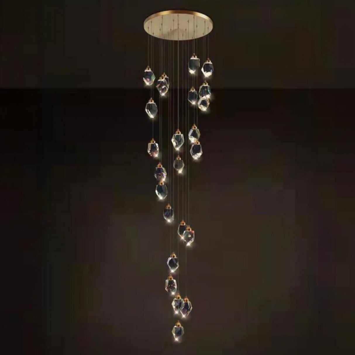 Modern Crystal Cluster String Led Pendant Light  Image - 15