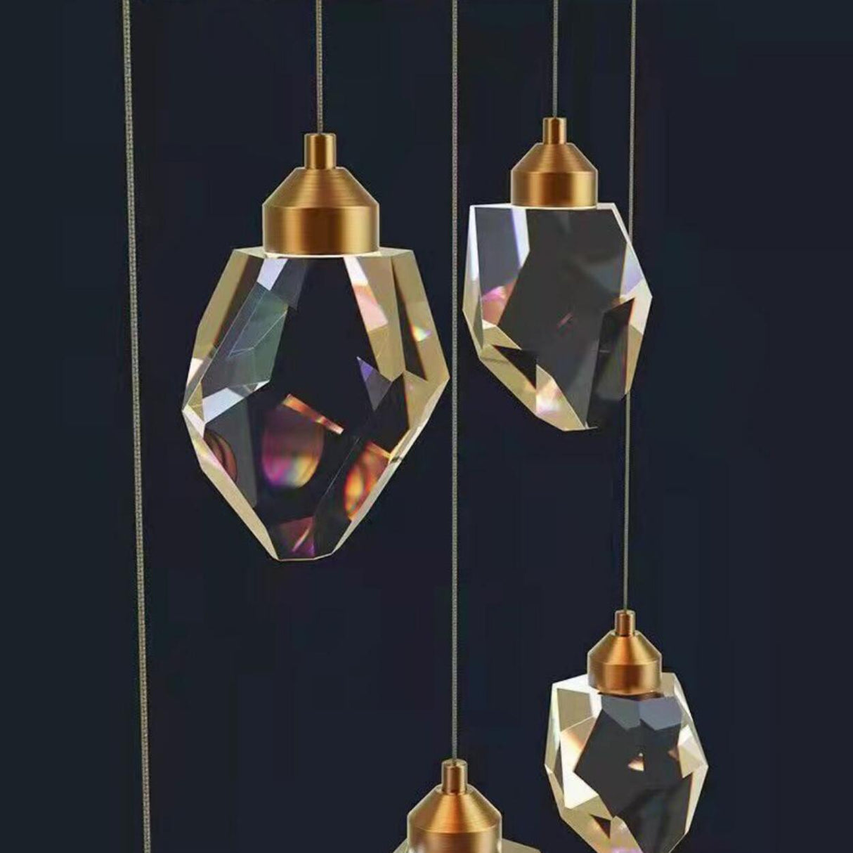 Modern Crystal Cluster String Led Pendant Light  Image - 18