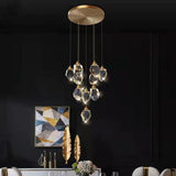 Modern Crystal Cluster String Led Pendant Light  Image - 3