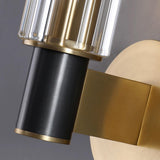 Modern Crystal Cylinder Brass Vanity Sconce Light Image - 10