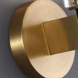 Modern Crystal Cylinder Brass Vanity Sconce Light Image - 12