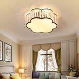 Modern Crystal Flower Shape Flush Mount Light Image - 5