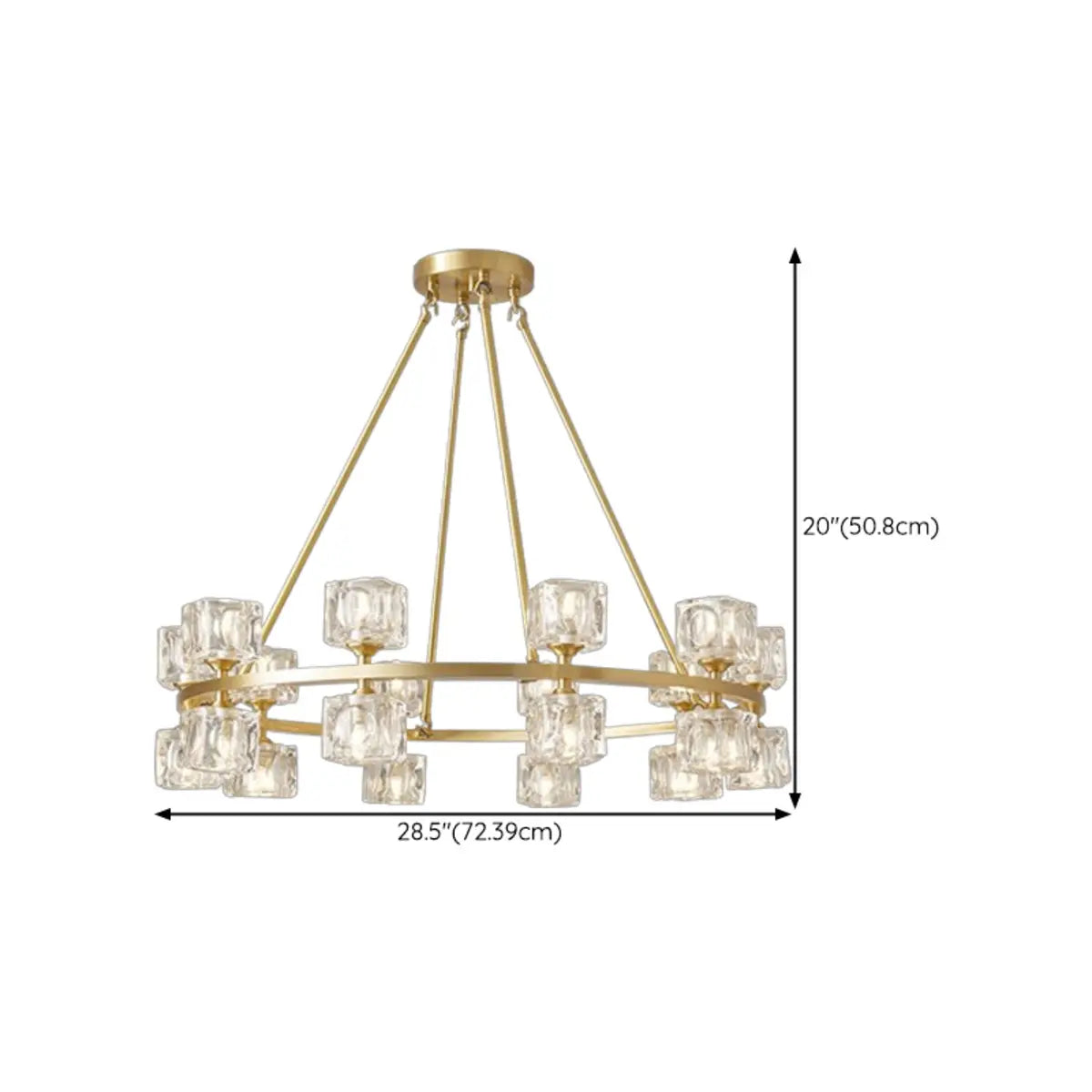 Contemporary Ring Square Crystal Living Room Chandelier Image - 19