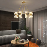 Contemporary Ring Square Crystal Living Room Chandelier Image - 4